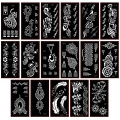 20pcs/Lot Henna Tattoo Stencils For Body Painting, Mehndi Indian Template Flower Hand Henna Glitter Airbrush Tattoo Stencil