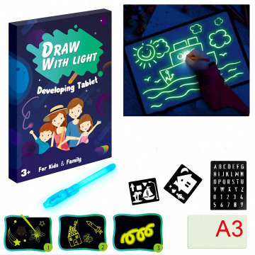 A3 A4 A5 Magic Luminous Drawing Board Tablet Graffiti Draw with Light-Fun Sketchpad Board Fluorescent Pen Light Up Draw Toy