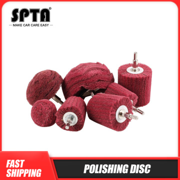 SPTA Polishing Buffing Pad Polisher Pad Mop Wheel Drill Kit for Manifold,Aluminum,Stainless Steel,Chrome,Metal Set Pack of 5Pcs