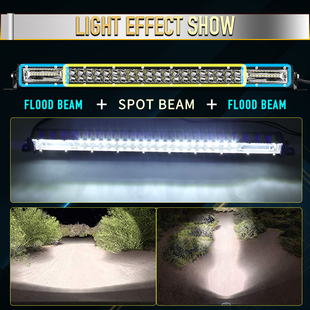 CO LIGHT Super Slim 12D 8" 20" 32" LED Light Bar Spot Flood 60W 180W 300W Led Bar 4x4 for ATV SUV Offroad LED Work Light 12V 24V