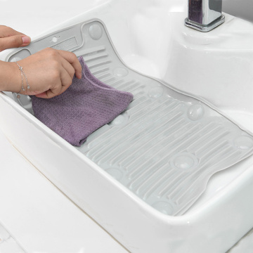 Cleaning Scrubboards Non-Slip Portable Washing Board Washboard with Suction Cup Soft Foldable Laundry Mat Clothing Mop Household