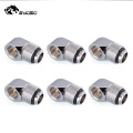 6pcs/lot G1/4'' 90 Rotary Compression fitting 90 degree Rotary Fitting water cooling Adaptors Metal Connector