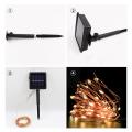 20m LED Solar String Light Waterproof Copper Wire Lamp Outdoor Solar String Fairy Lights Christmas Decoration for Garden Street
