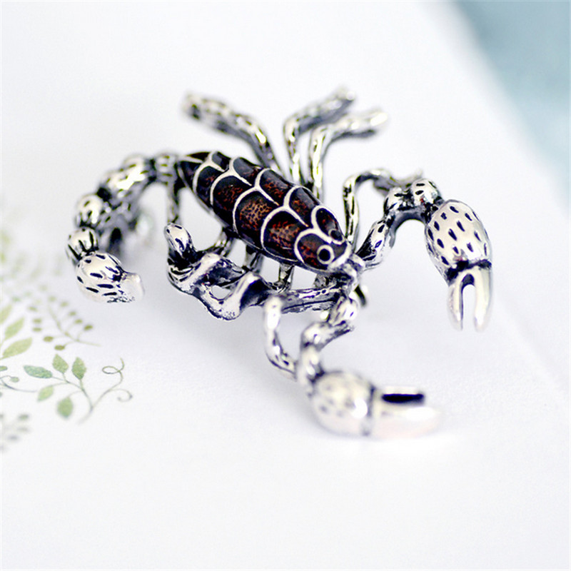 Exaggeration Badges Purple Scorpion Brooches For Women Sexy Jewelry Enamel Esmalte Insect Centipede Brooch Hijab Pins Bijoux