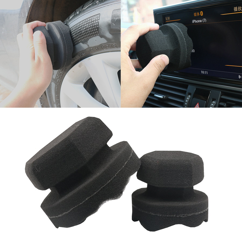 8/11 Cm Auto Accessories Facilitates The Details Of Wave Car Tire Dressing Applicator Portable Handy Polishing And Waxing Sponge