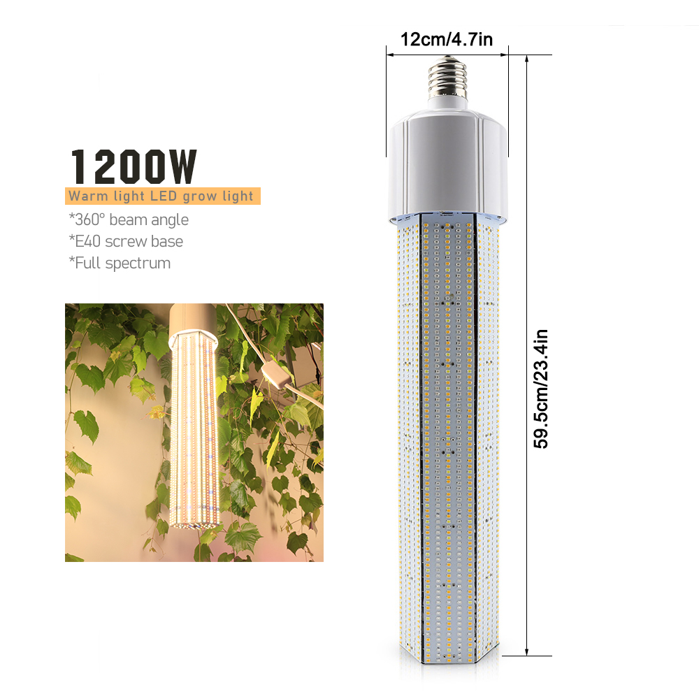 LED Grow Light 1200W E40 Full Spectrum Growing Led Lamp For Indoor Greenhouse Flower Seedlings Seeds Grow Tent Complete kit