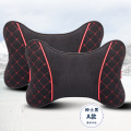 2 Pcs Plush Auto Travel Pillow Neck Pillow Car Headrest Head Rest Pillow Orthopedic Bone Shape Cotton Car Pillows