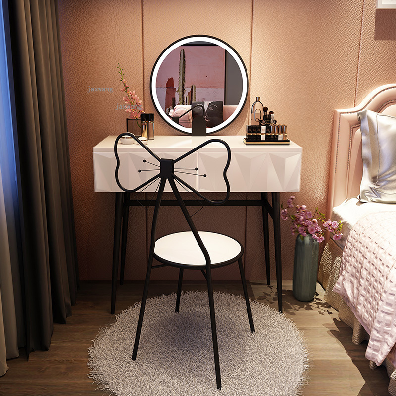 Nordic Bedroom Dressing Table Hotel Storage Cabinet Dormitory Dressers Modern Minimalist Small Apartment Makeup Table with Lamp