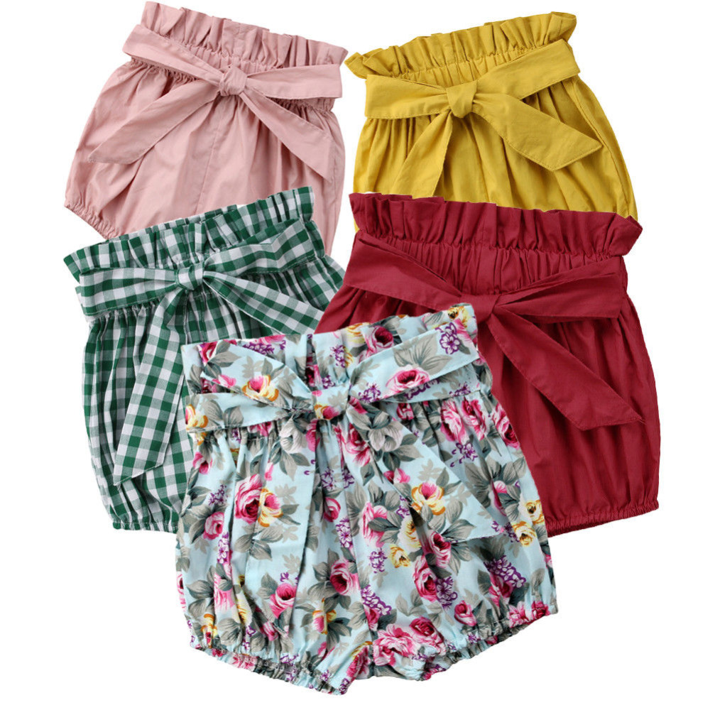 NEW Baby Girls Toddler Kids Pants Bloomers Shorts Bow Trousers Bottoms