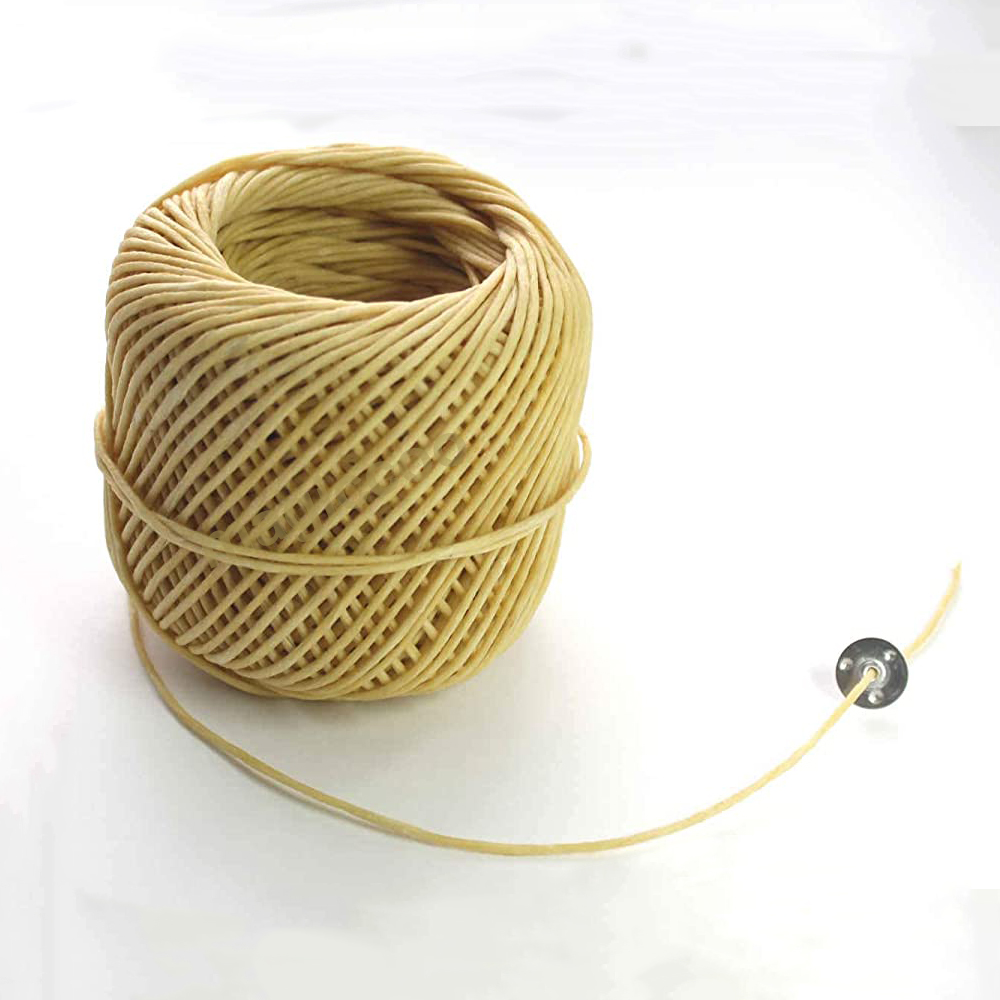 Organic Hemp Candle Wick With Natural Beeswax Coating for Hemp Wick Lighters DIY Candle Making Crafts 250FT Spool (2mm)