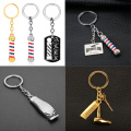 New Barber Shop Barber Pole Hairdressing Tool Keychains Scissors Hair Dryer Comb Shaver Keyring Key Chains Hairdresser Jewelry