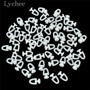 Lychee Life 60pcs Plastic Rail Curtain Hook Rollers High Quality Curtain Tracks Accessories