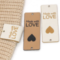 20/50Pcs PU Leather Tags Handmade With Love Labels Sewing Craft Hand Made Tags For Clothes Bags Shoes Knitting Tags Lables 5x2CM