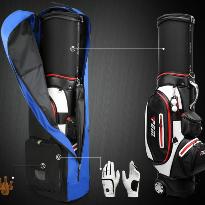 Golf Travel Bag With Wheels Large Capacity Aviation Storage Bag Foldable Lightweight Golf Aviation Bag Glof Clubs Cover Packages