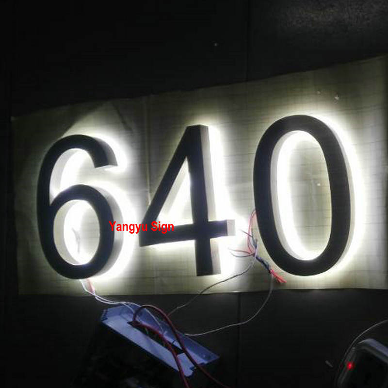 Door-Plate Lettre-Sign custom outdoor led illuminated stainless steel house number Led modern Number Home Hotel Door Plate