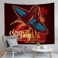 Hot Sell Girl Sunset Surfing Tapestry Wall Hanging Polyester Home Decor Blanket Soft Fabric Bedroom 150*200CM Accept Customize
