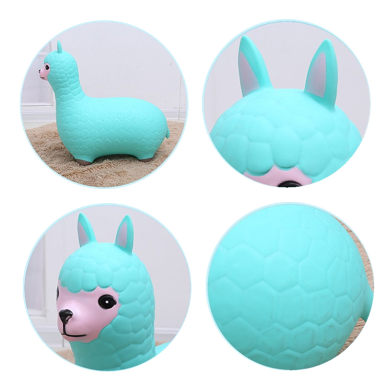 Baby Inflatable Sports Toys Jumping Horse Thicken PVC Bouncy Toys Children Ride on Animal Alpaca for Kids 60*26*56cm