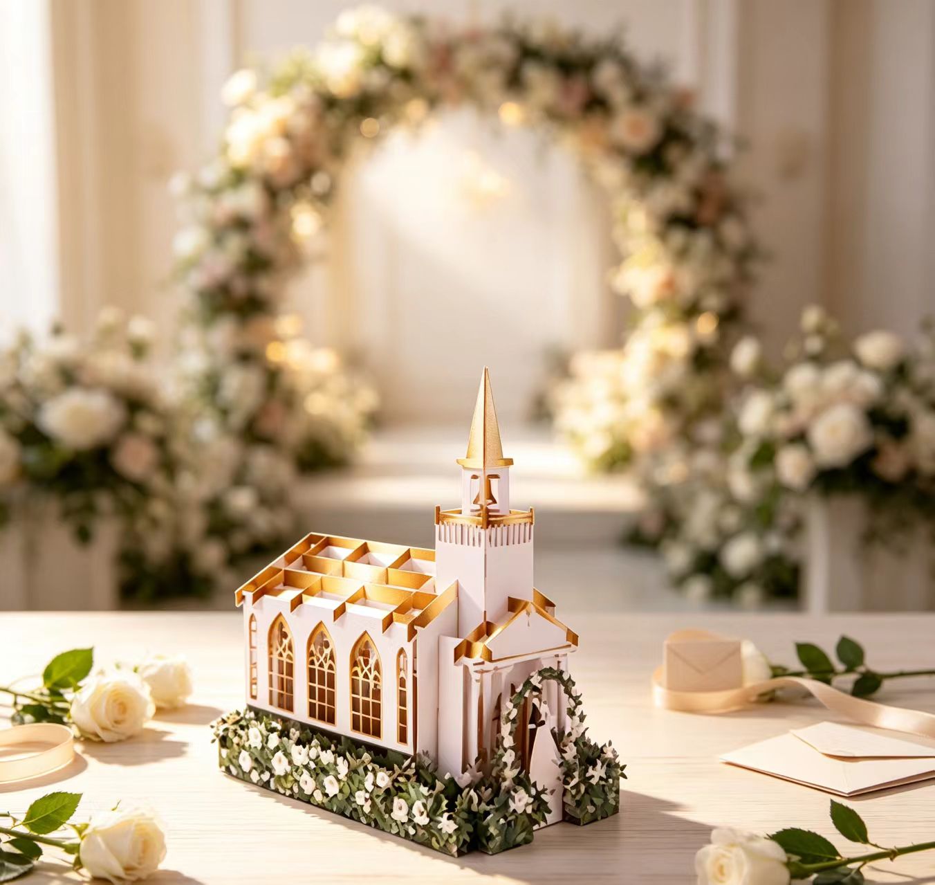 Wedding pop up greeting card
