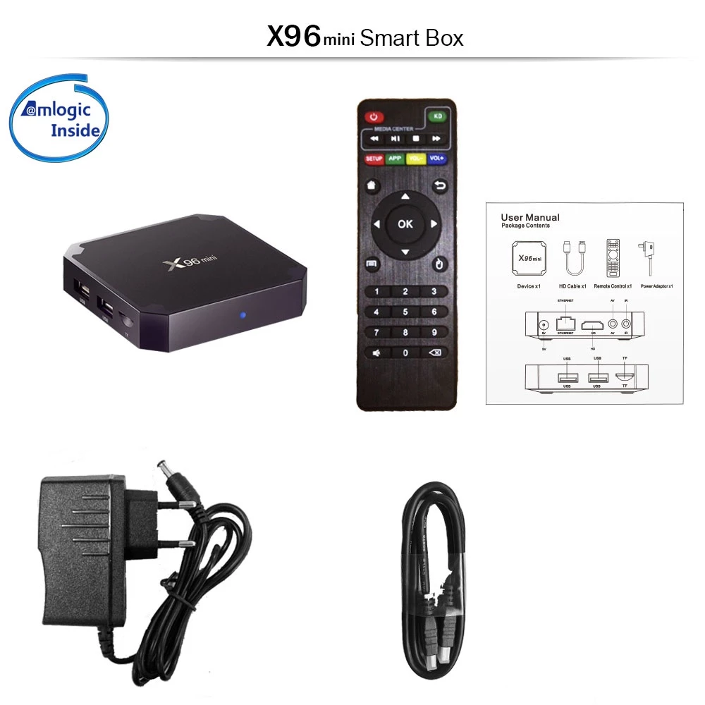 X96 mini iptv box Android 9.0 Tv box 2GB 16GB media player x96 mini Amlogic S905W smart ip tv set top box