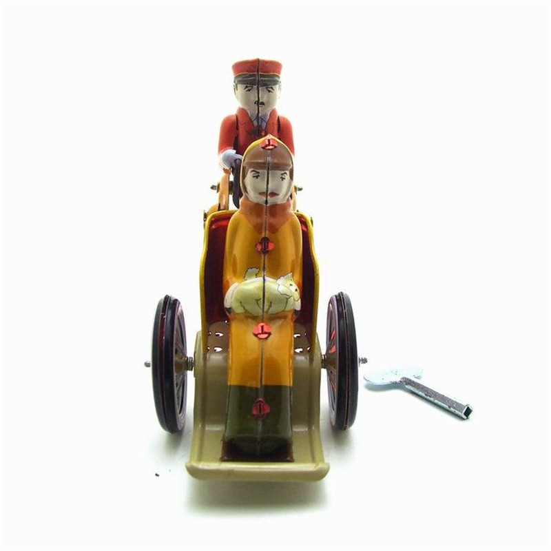 Vintage Retro Human tricycle Tin toys Classic Clockwork Wind Up tricycle Tin Toy For Adult Kids Collectible Gift