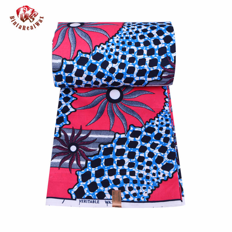 African Wax Prints Fabric new Bintareal wax 2019 Ankara Bazin High Quality 6 yards African Fabric for Party Dress FP6063