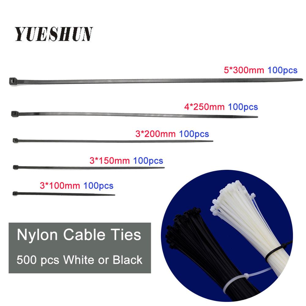 wholesale Nylon Cable Ties 100mm 150mm 200mm 250mm 300mm Black White Self Locking cable Wire Zip Ties