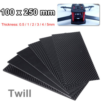 100X250 mm 0.5-5MM 3K Matte Surface Twill Carbon Plate Panel Sheets High Composite Hardness Material Anti-UV Carbon Fiber Board