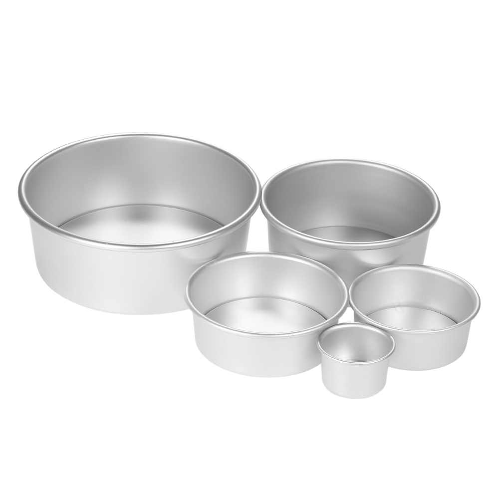 1/5pcs Cake Mould patisserie cake Aluminum Alloy Round Pudding Cheesecake Mold Set with Removable Bottom Chiffon Cake Baking Pan