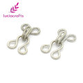 Lucia crafts 10set Silver/Black 13/16/23mm Metal Hook Buckle Collar Hook Clasp Hidden Button Clothing Accessories G1212