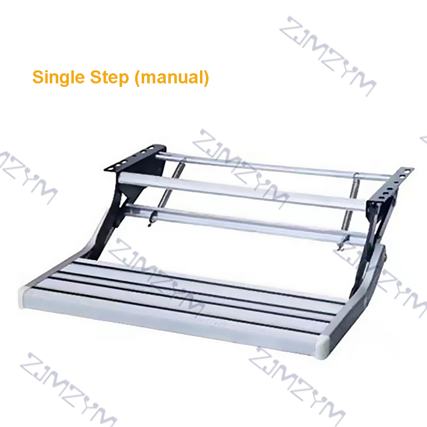 W122 Aluminum Alloy Antiskid Motorhome Manual Pedal Step Telescopic Steps Ladder Portable Single/Double Step Folding Step Ladder