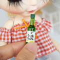 1/6 Dollhouse Miniature Korea Fruit Soju Wine Bottle Model Pretend Play Doll Food Drinks for Blyth BJD Toy Accessories