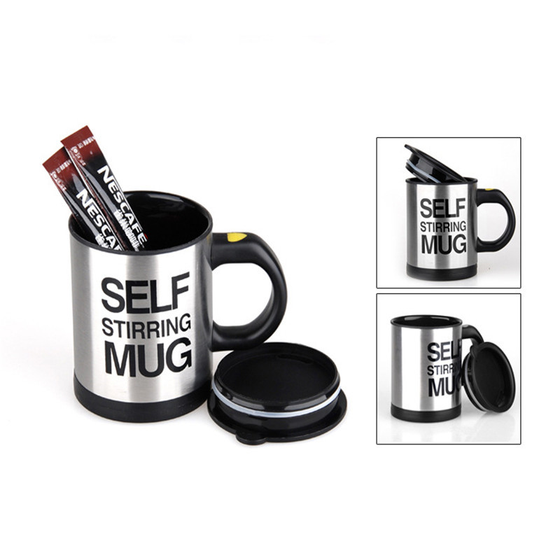 400ml Mugs Automatic Electric Lazy Self Stirring Mug Cup Coffee Milk Mixing Mug Smart Stainless Steel Juice Mix Cup Drinkware