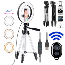 10inch Photo Ringlight Led Selfie Ring Light Phone Tripod Holder Bluetooth Remote Lamp Photography Lighting Youtube Live