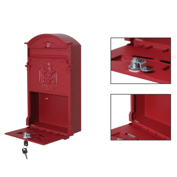 Red Iron locking vintage suitcase mailbox with post for outside reflective vests for walkers 190812315