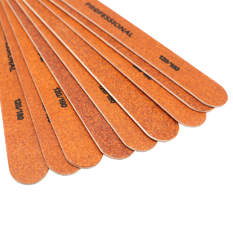 50pcs/Set Wooden Nail file buffer 120/180 Double-sided Sandpaper Sanding File Strong Stick Professional Nail File For Manicure