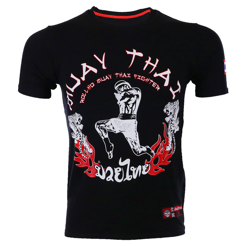 Men Challenger Boxing Short Jerseys Sleeved Kick MMA Kicking Muay Thai Breathable Kick Karate Sports short T Shirt