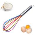 Egg Tools Egg Whisk Non Stick Safe Egg Batter Mixer Good Grips 10" Silicone Egg Whisk Rainbow Hand Mixing Egg Stiring Tools