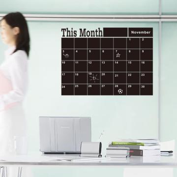 Wall Sticker Decor Calendar Home DIY Blackboard Mural Monthly Memo Decals Month Plan