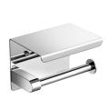 Stainless Steel Wall Mounted Storage Rack Toilet Tissue Holder Punch-Free Roll Paper Shelf Mobile Phone Shelf Bath Accessories