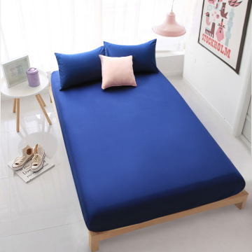 100% Cotton Bed Sheet Solid Fitted sheet with Elastic Band Bedding linens 160x200cm Queen King size Mattress cover