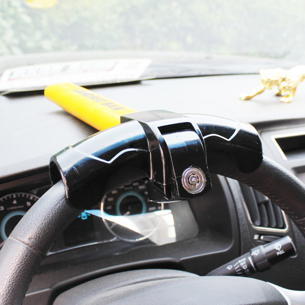 Car Lock T Shape Portable Practical Steering Wheel Clamp Lock Clamp Anti-Theft Lock for Truck Golf Cart SUV Car Trailer A50
