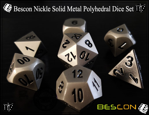 Bescon Nickle Solid Metal Polyhedral Dice Set-2