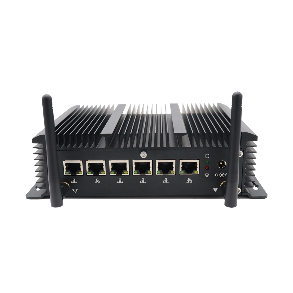 Industrial Fanless Mini PC Intel Core i5 8265U i3 6157U 6 Lans Firewall Router Pfsense Server 2*RS232 4*USB3.0 HDMI 4G/3G AES-NI