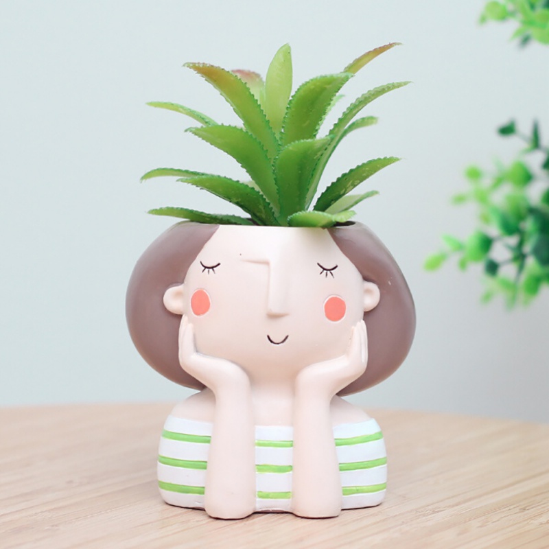 Succulent Plant Pot Cute Girl Flower Planter Flowerpot Create Design Lovely Little Princess Home Garden Bonsai Pots