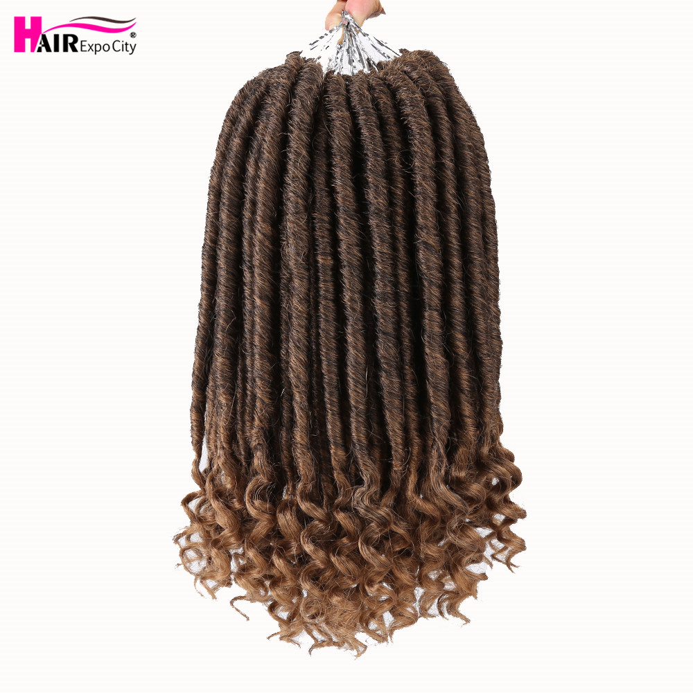 12Inch 2X Goddess Faux Locs Crochet Hair Ombre Curly Hair Synthetic Braiding Hair Extensions For African Women Hair Expo City