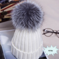 8colors Women Fur Hat Pom Pom Hat Cashmere Wool Pom Bobble Hat Winter Hat