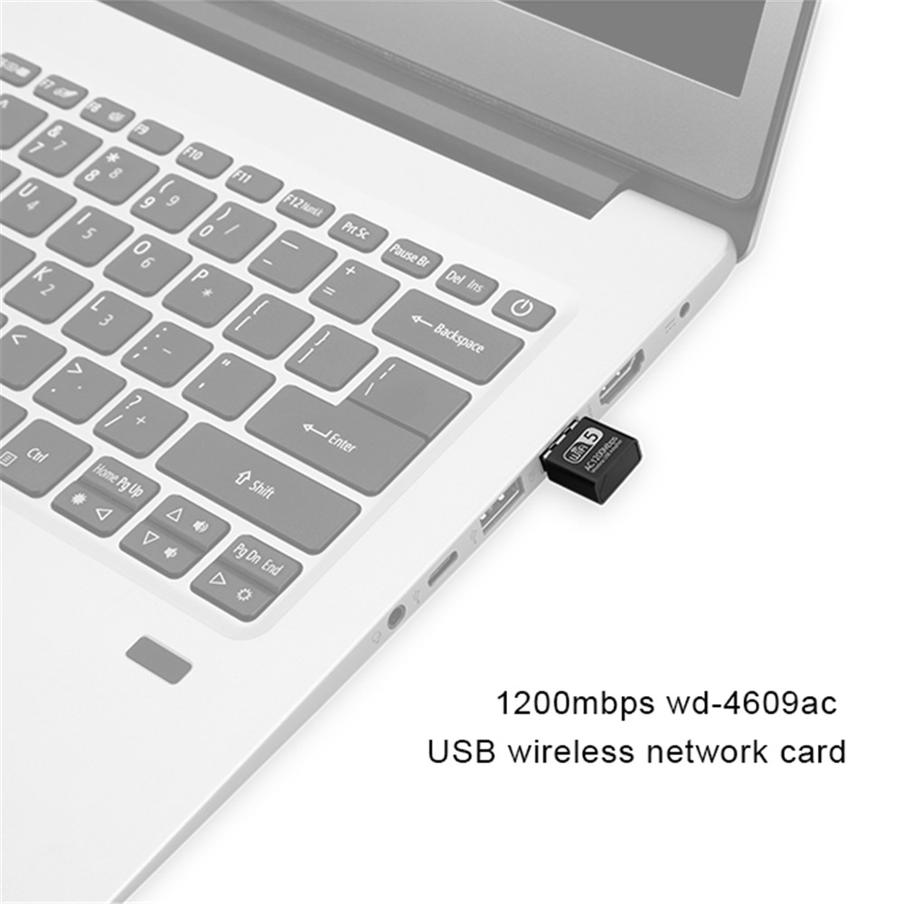 Kebidu 2.4Ghz/5.8Ghz USB Wireless/WiFi AC Adapter Dual Band 1200Mbps Network Card USB2.0 Wi-fi Adapter Support 802.11b/g/n