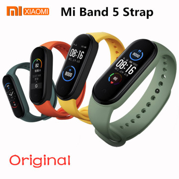 100% Original Xiaomi mi band 5 strap silicone bracelet Mi band5 Yellow Strap wrist XiaoMi Mi Band 5 replacement silicone strap