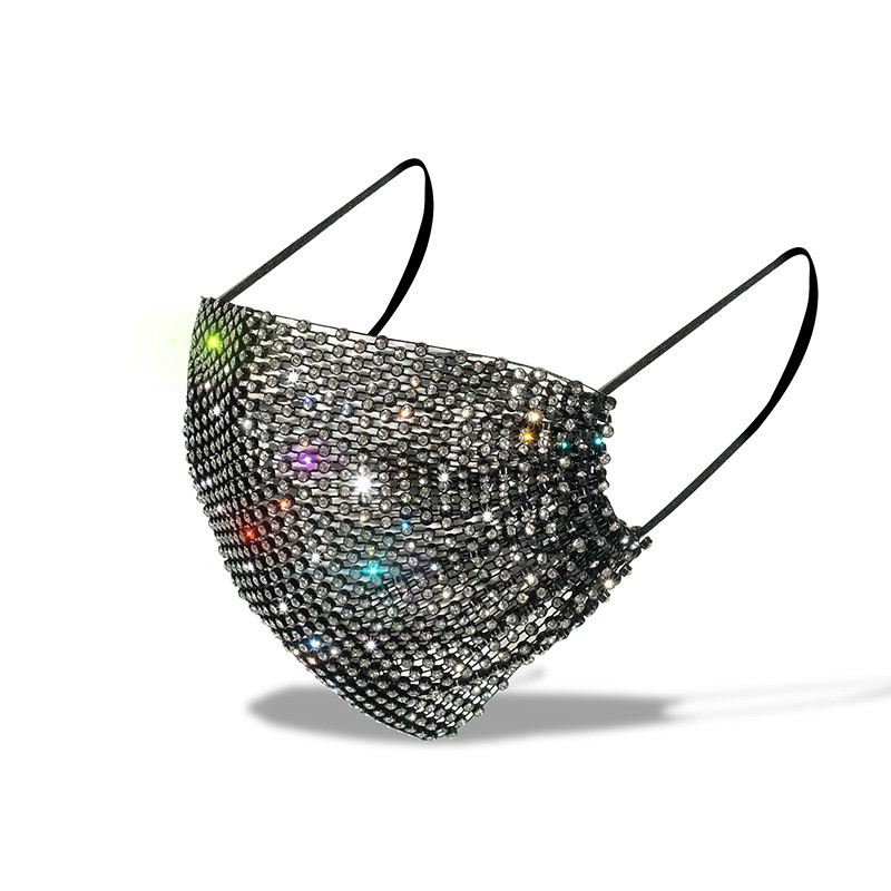 2020 Brand Fashion Shining Rhinestone Decoration Elastic Mask Jewelry Dance Party Cosplay Night Club Crystal Masks Face Jewelry