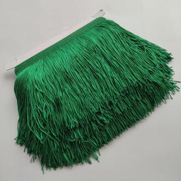 1Meters Pretty Grass Green 15CM Long Lace Fringe Trim Polyester Tassel Fringe Trimming Diy Latin Dress Stage Clothe Accessories